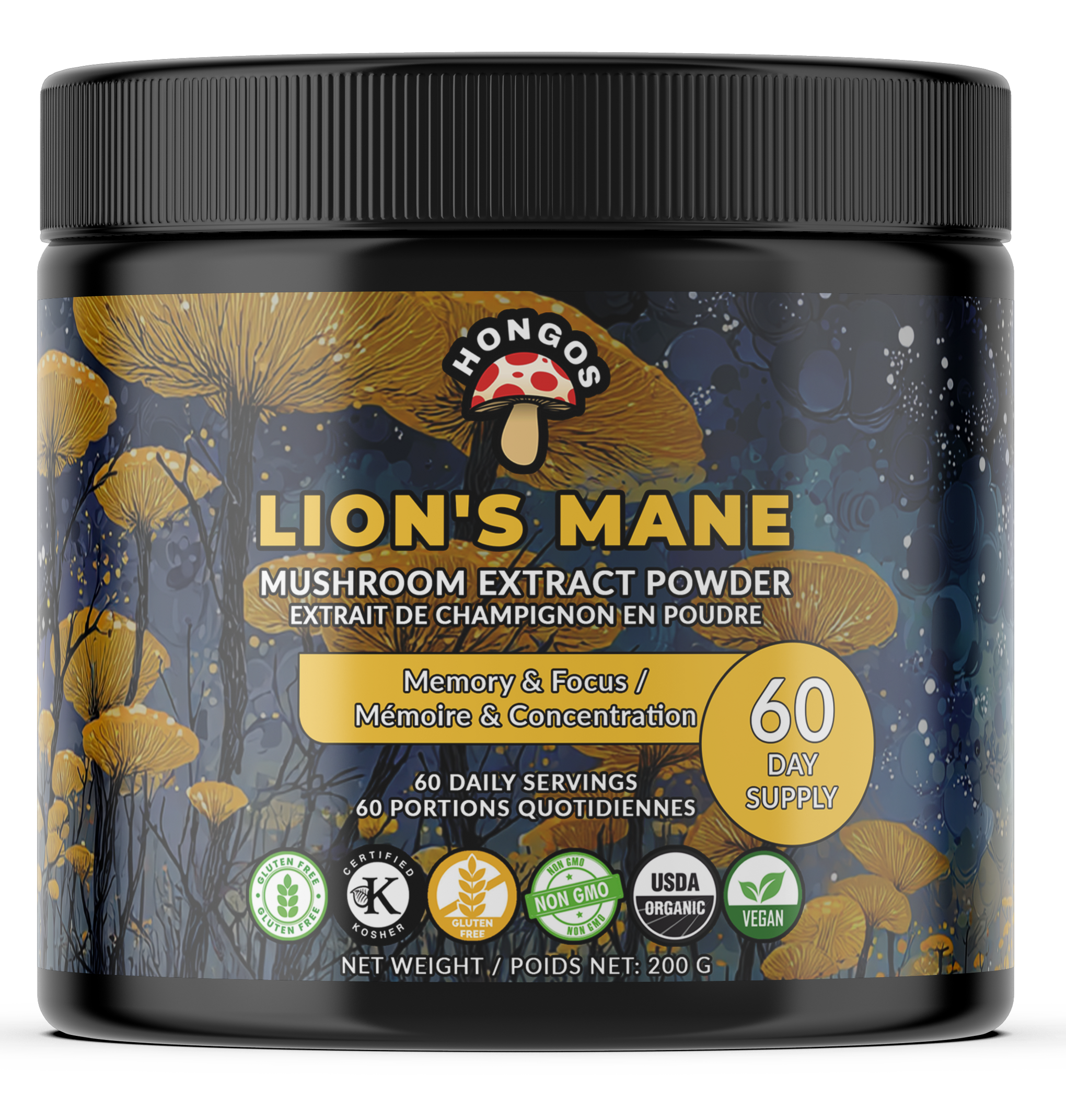 Organic LIon's Mane Mushroom Extract Powder